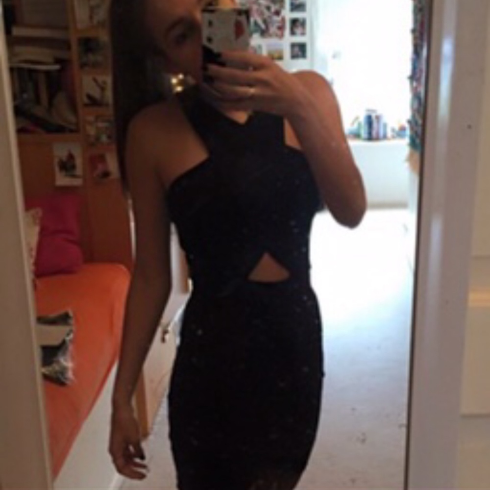 Body-Conscious Dress with Assymetric Hem and Cut